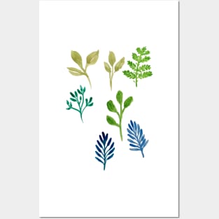 Watercolor leaves Posters and Art